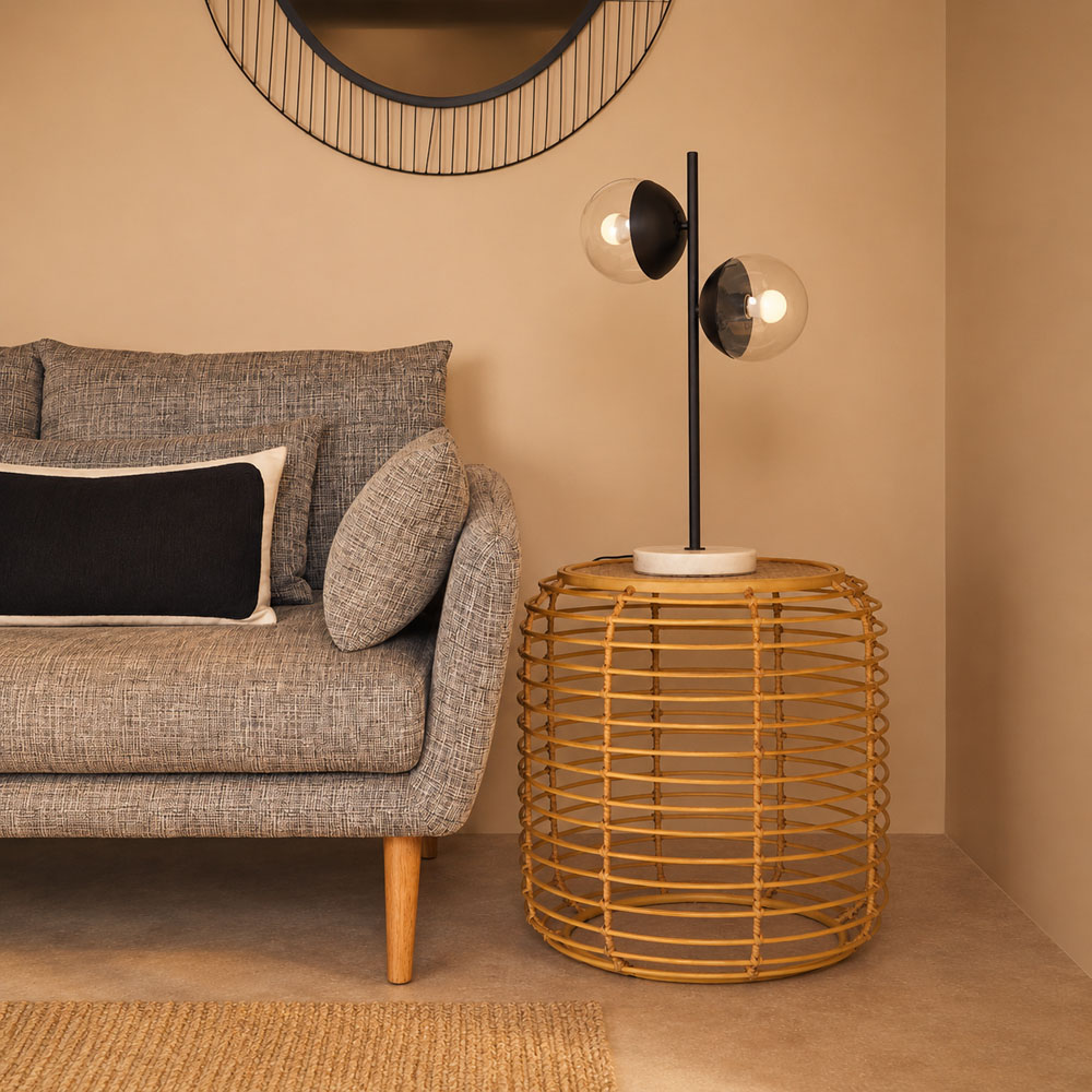 Premier Housewares Rattan Round Side Table Image 3