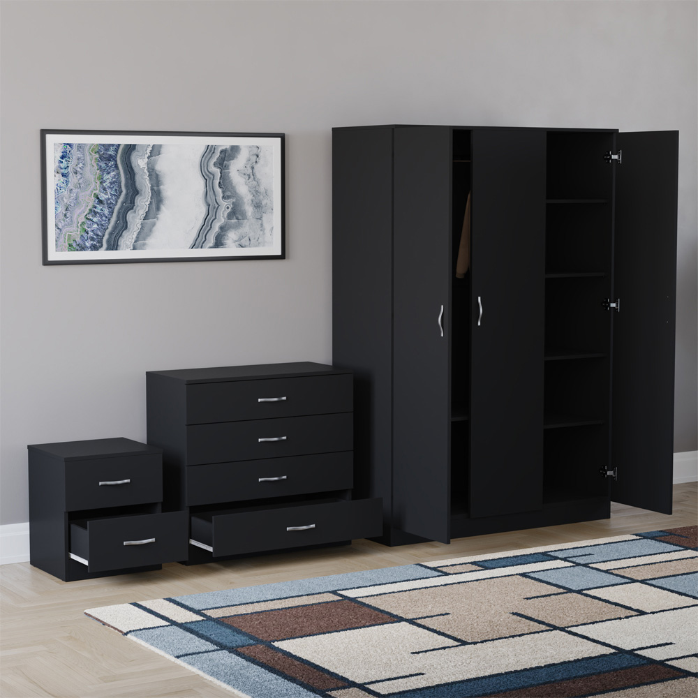 VIDA DESIGNS Riano Black 3 Piece Bedroom Furniture Set Image 4
