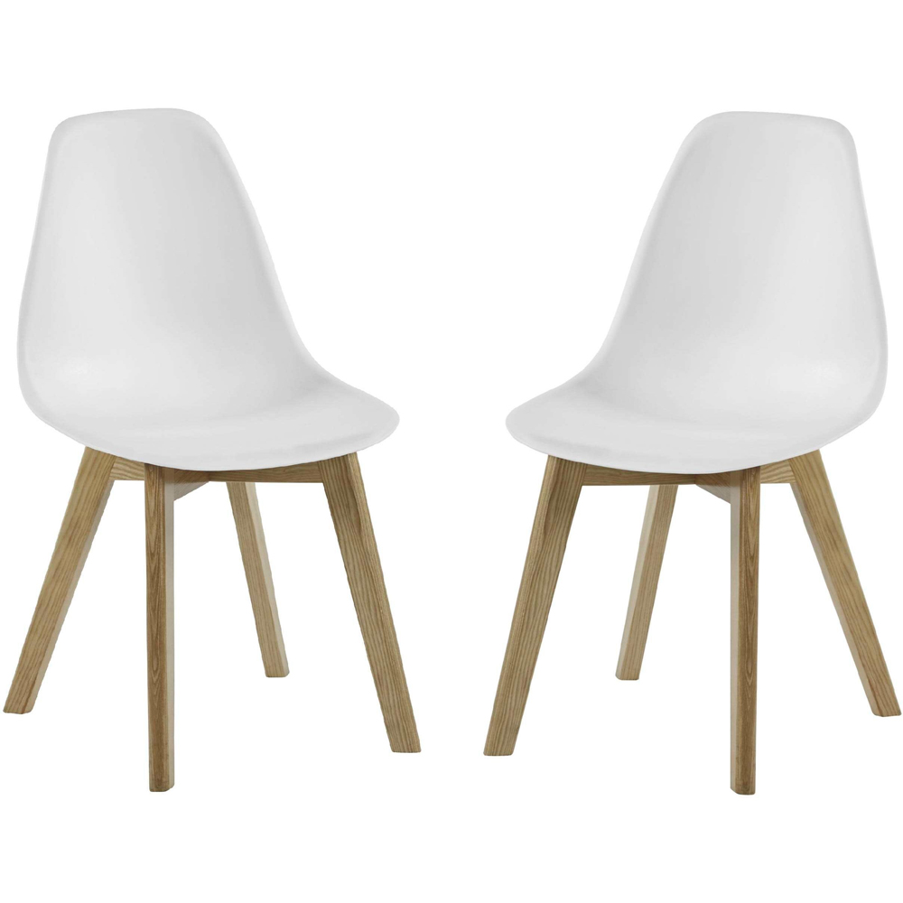 Julian Bowen Agatha Set of 2 White Plastic Dining Chair Image 2