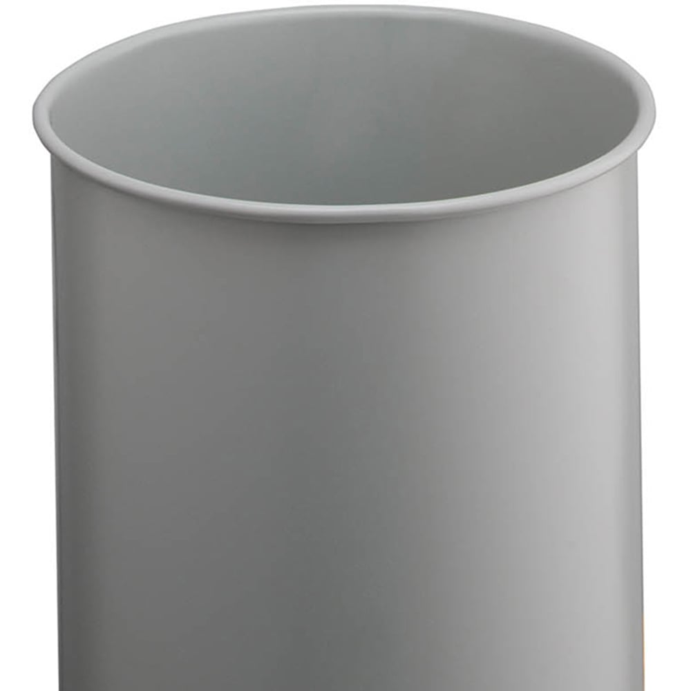 Durable Grey Round Metal Waste Bin 15L Image 2
