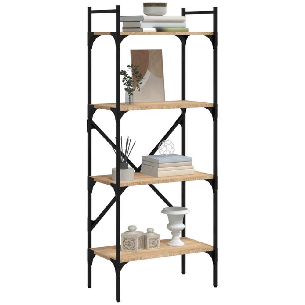 vidaXL 4 Shelf Sonoma Oak Bookcase Image 3