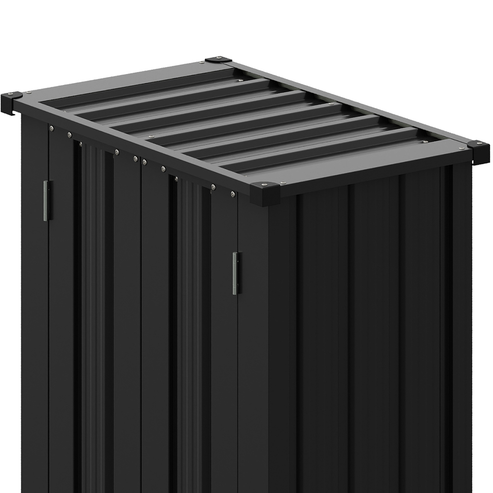 Living and Home 1.5 x 2.5ft Metal Double Door Flat Top Garden Tool Storage Shed Image 5