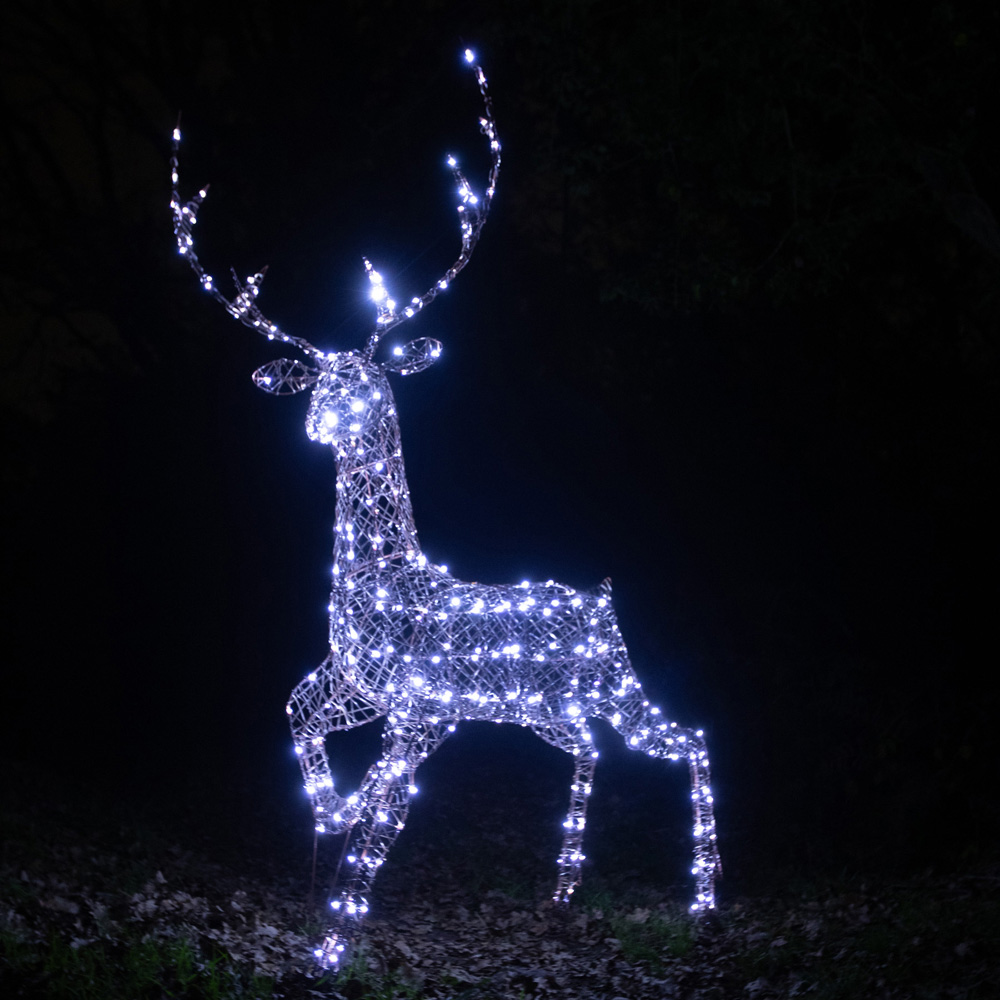 The Christmas Centre 350 LED Brown Weave Light-Up Grand Stag Reindeer 6.5ft Image 2