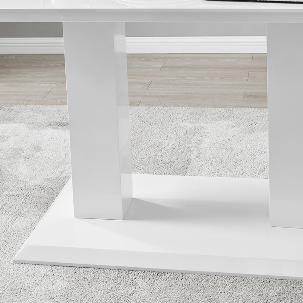 Furniturebox Molini Solara 6 Seater Dining Set White High Gloss and Black Image 6