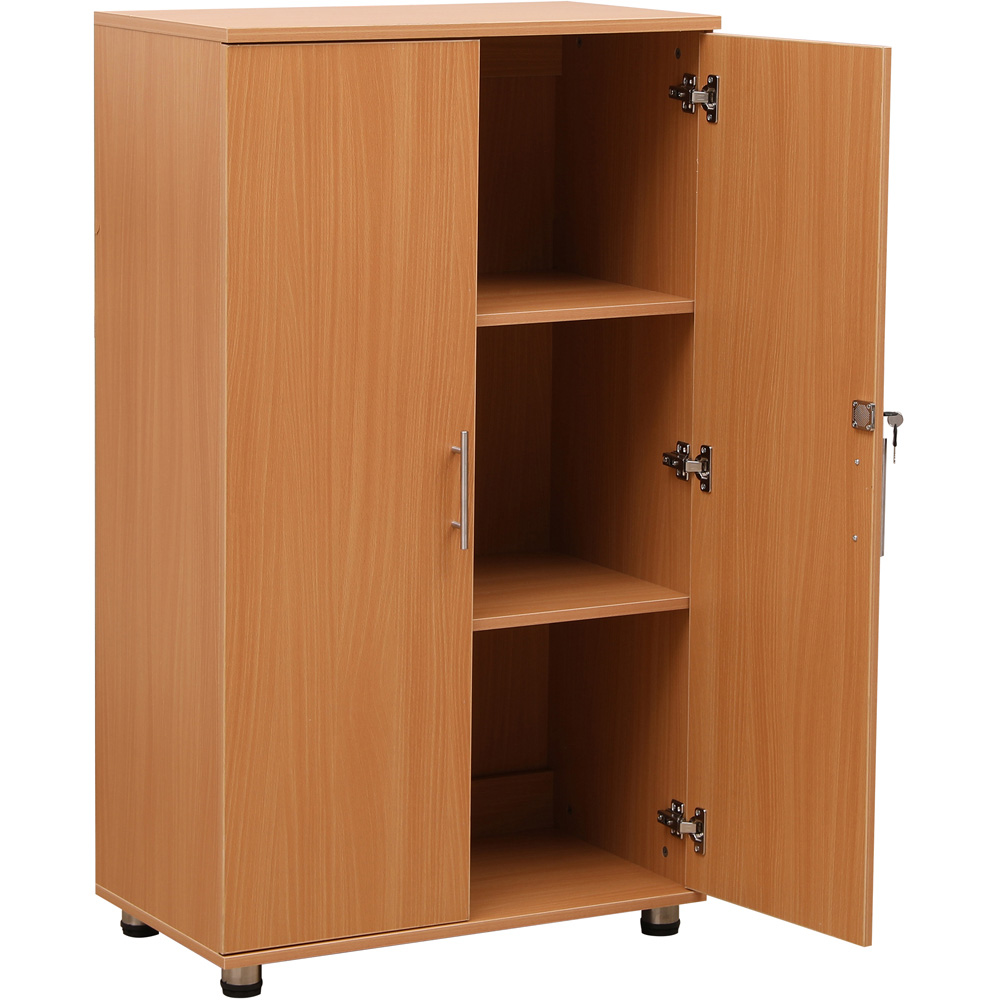 MMT Furniture Designs 2 Door Beech Lockable Tall Filing Cabinet Image 3