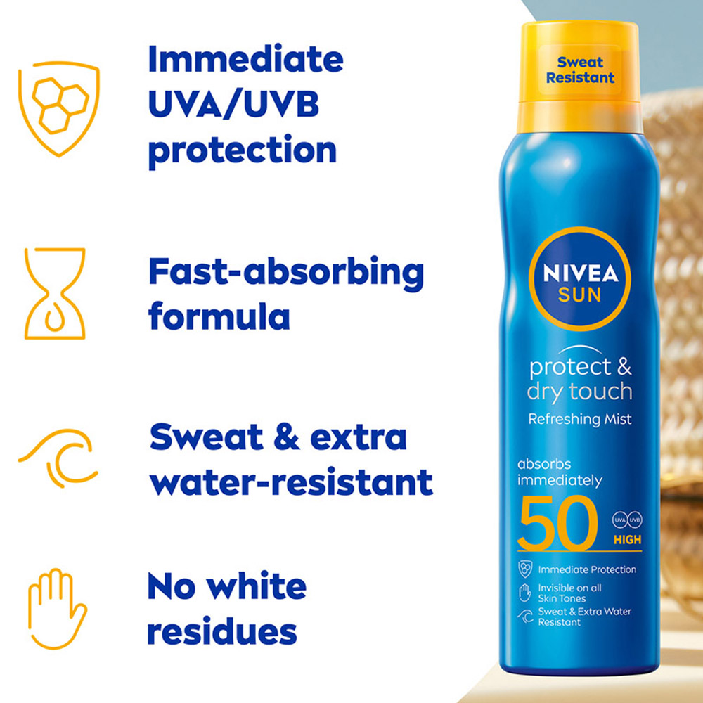 Nivea Sun Protect and Dry Touch Refreshing Sun Cream Mist SPF50 200ml Image 6