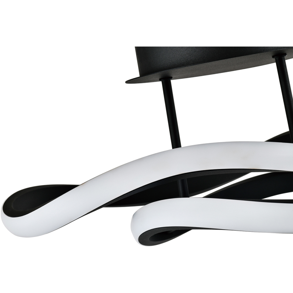 Happy Homewares Matt Black Sand LED Ceiling Light with Curving Oval Metal Heads Image 3