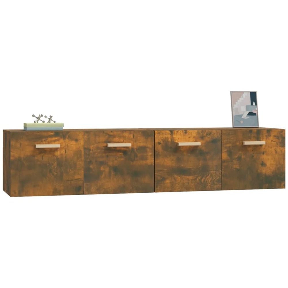 vidaXL 2 Door Smoked Oak Wall Cabinet Set of 2 Image 3
