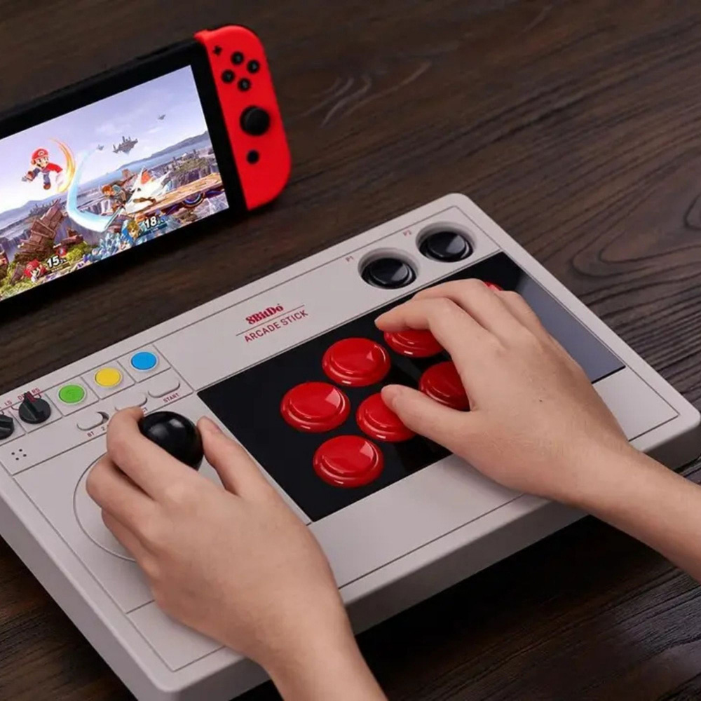 8BitDo Nintendo Switch 2 and PC Black All-Button Arcade Fight Stick Image 2