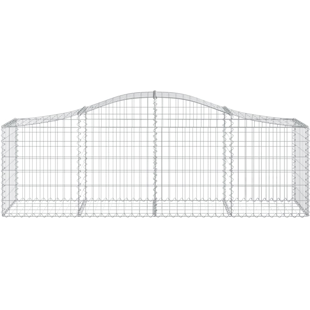 vidaXL Silver Galvanised Iron Gabion Basket 200 x 50 x 60/80cm 8 Pack Image 2