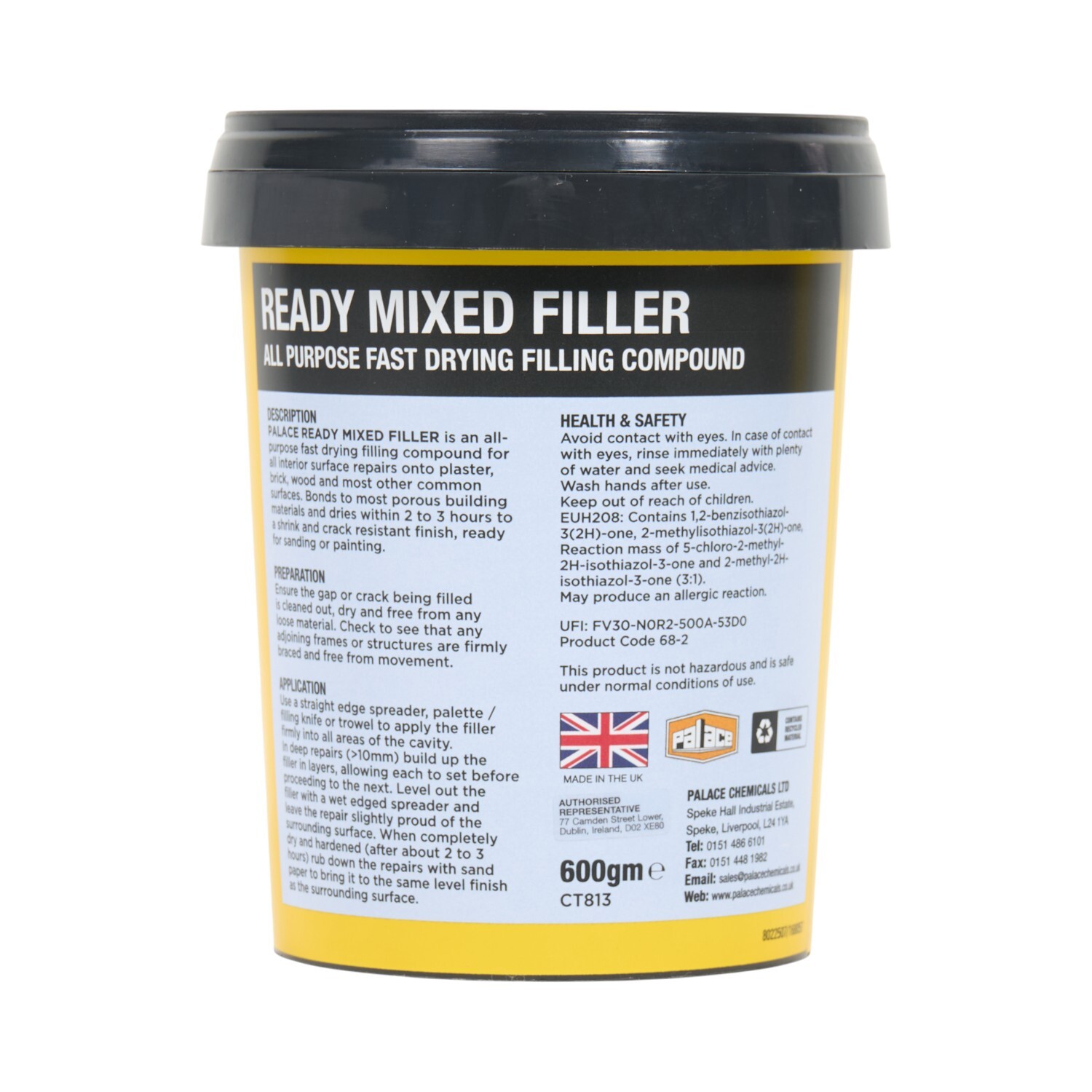 Palace Ready Mixed Quick Dry Filler 600g Image 2