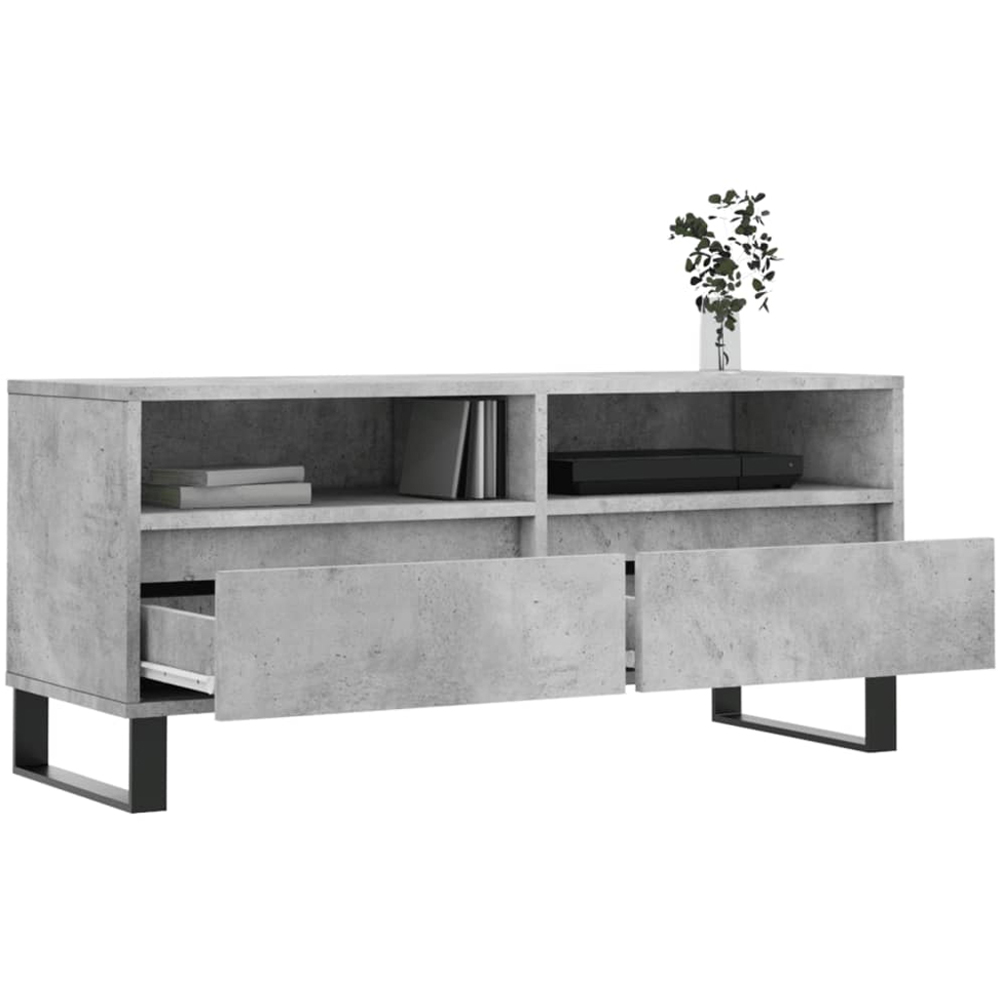 vidaXL 2 Drawer 2 Shelf Concrete Grey TV Cabinet Image 5