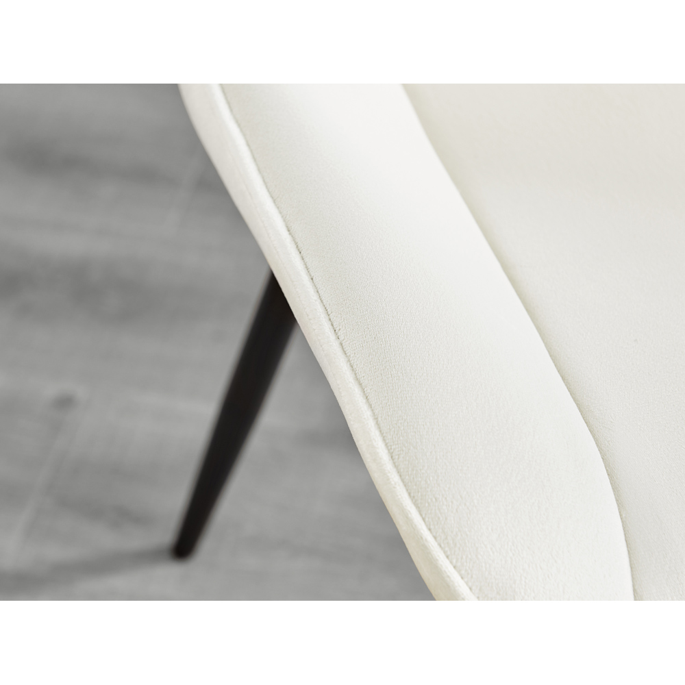 Furniturebox Cesano Set of 2 Cream and Black Velvet Dining Chair Image 9