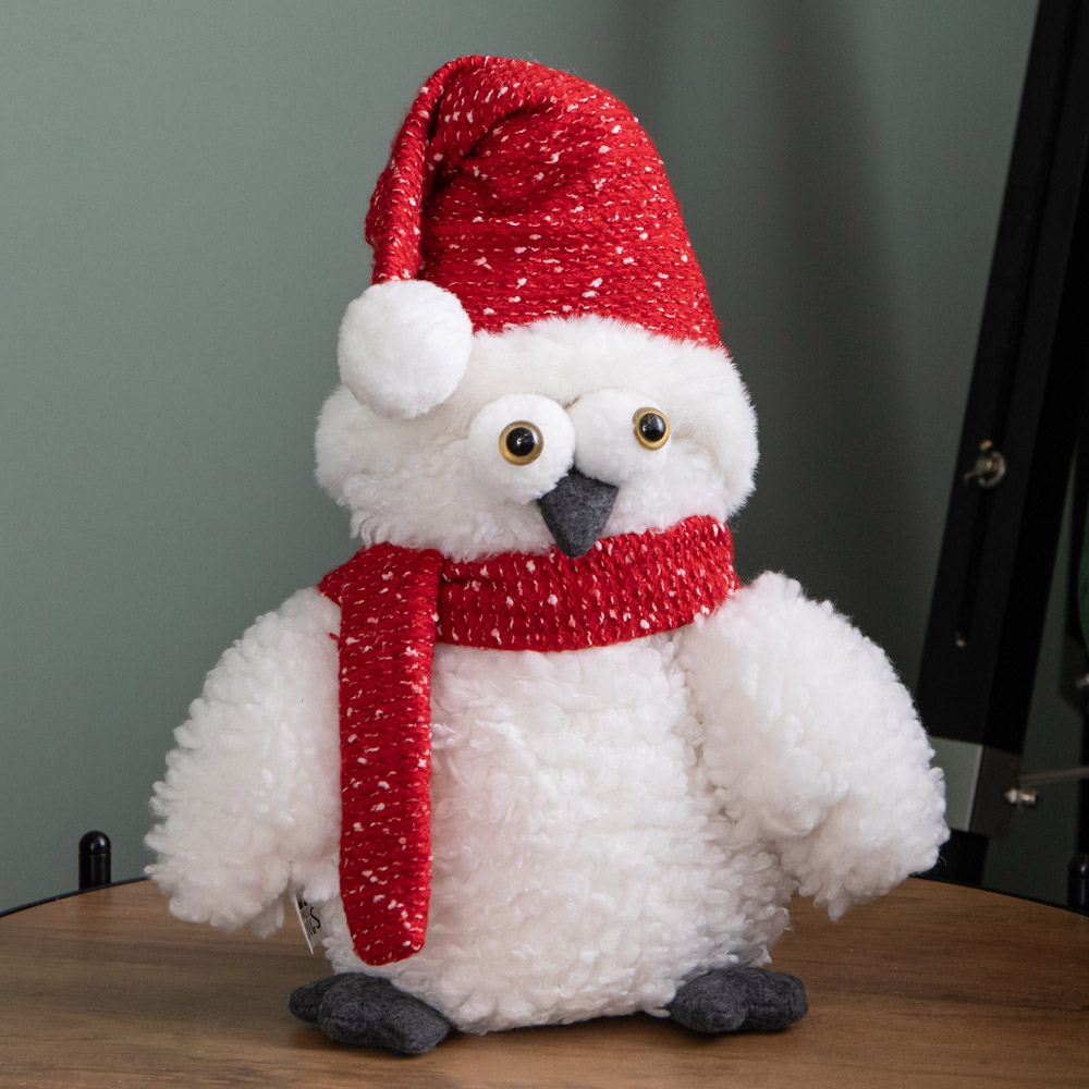 Samuel Alexander Goggle Owl with Santa Hat Plush Christmas Decoration 30cm Image 2
