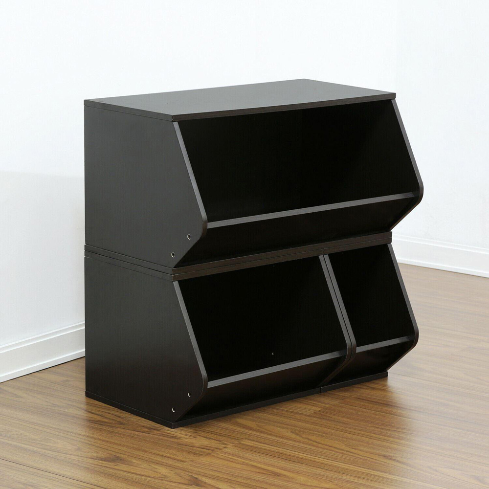 Walplus KidKanac 3 in 1 Espresso Stacking Storage Set Image 4
