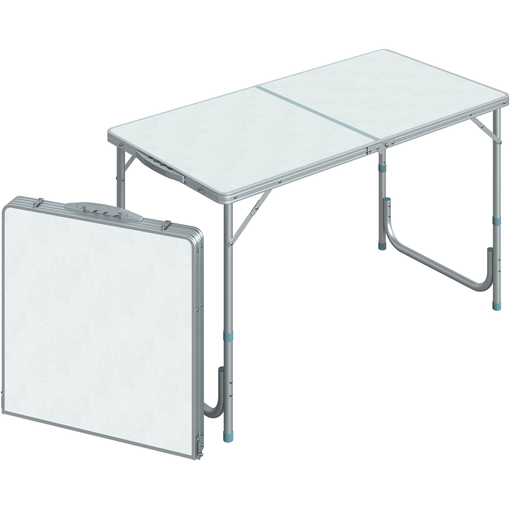 Outsunny Silver Aluminium Foldable Picnic Table Image 1