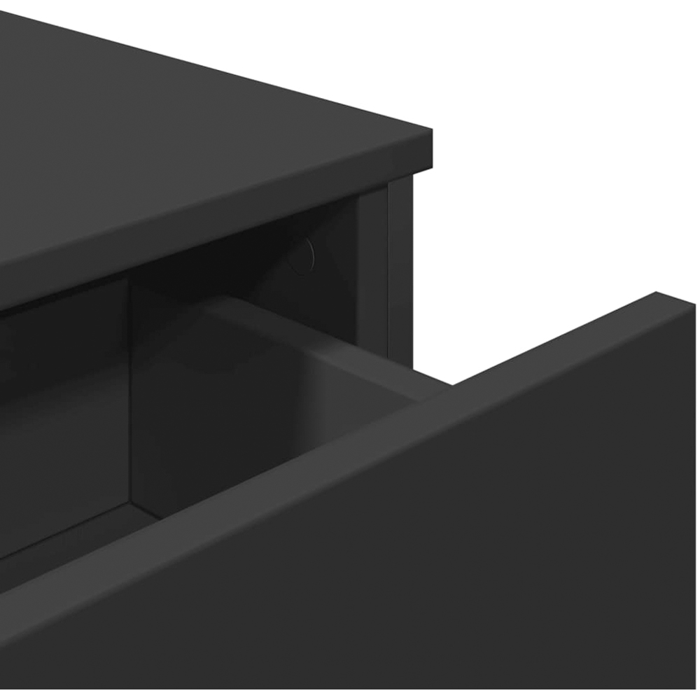 vidaXL 3 Door 3 Drawer Black Wooden Sideboard Image 7