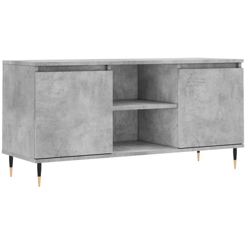 vidaXL 2 Door 2 Shelf Concrete Grey TV Cabinet Image 2