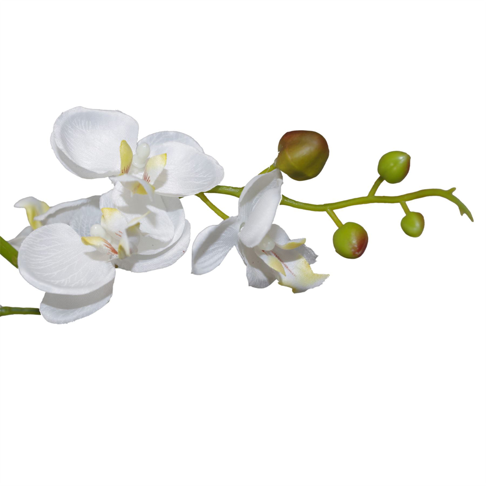 Leaf White Orchid 3 Stems Artificial Plant Pot 60cm Image 2
