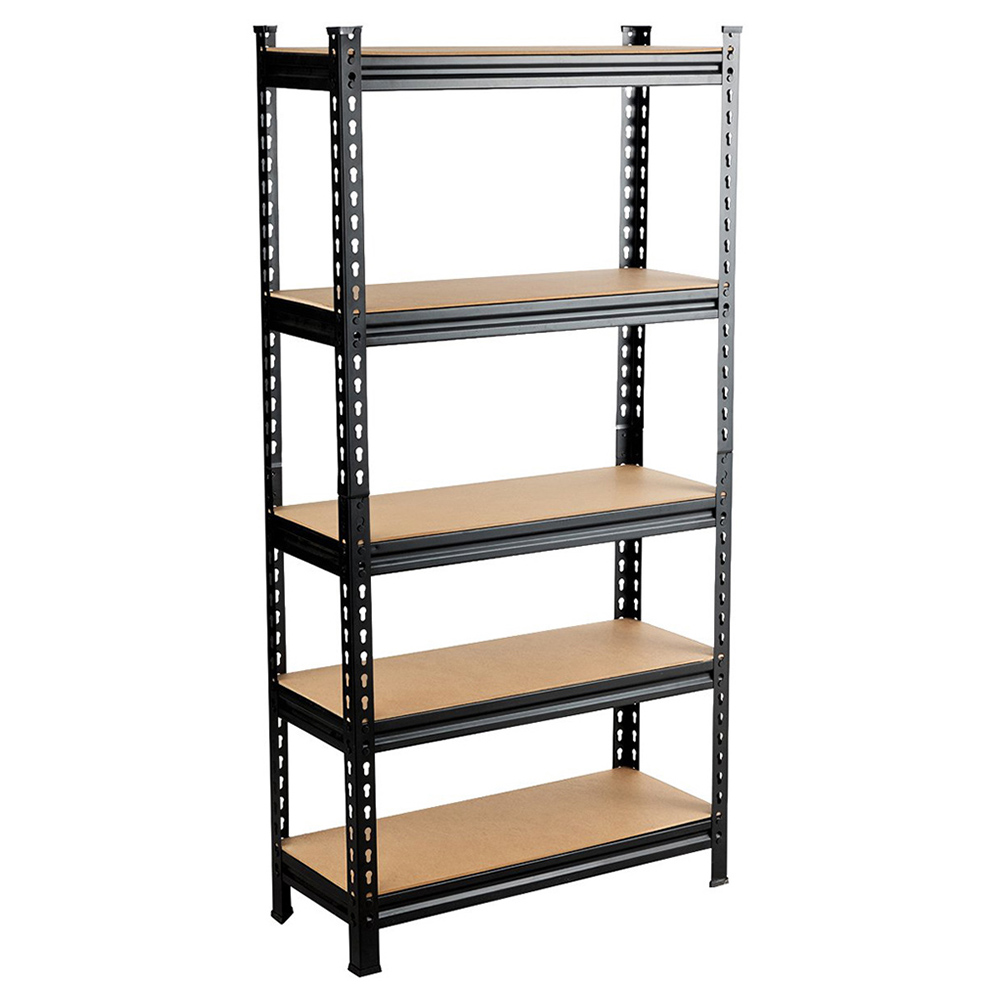 Costway Black 5 Tier Storage Rack with Adjustable Board Image 1