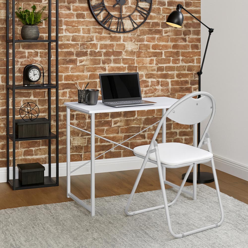 Harbour Housewares Set of 4 White Padded Foldable Chair Image 4