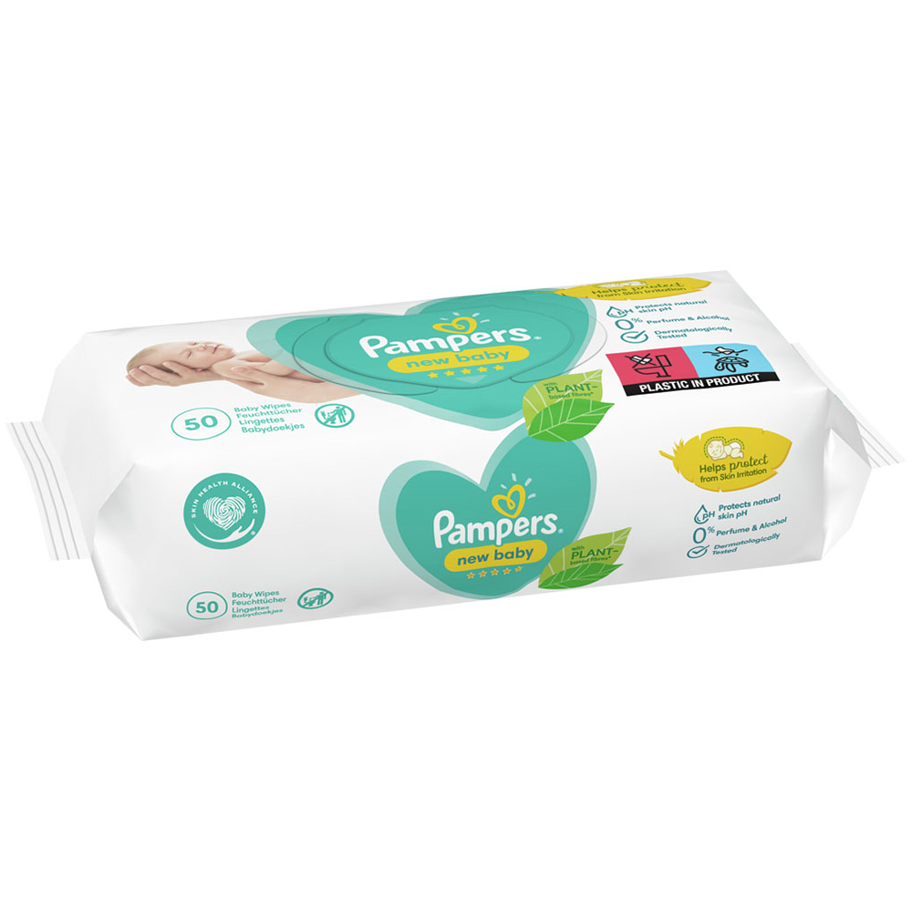 Pampers New Baby Sensitive Wipes 50 Pack Image 2