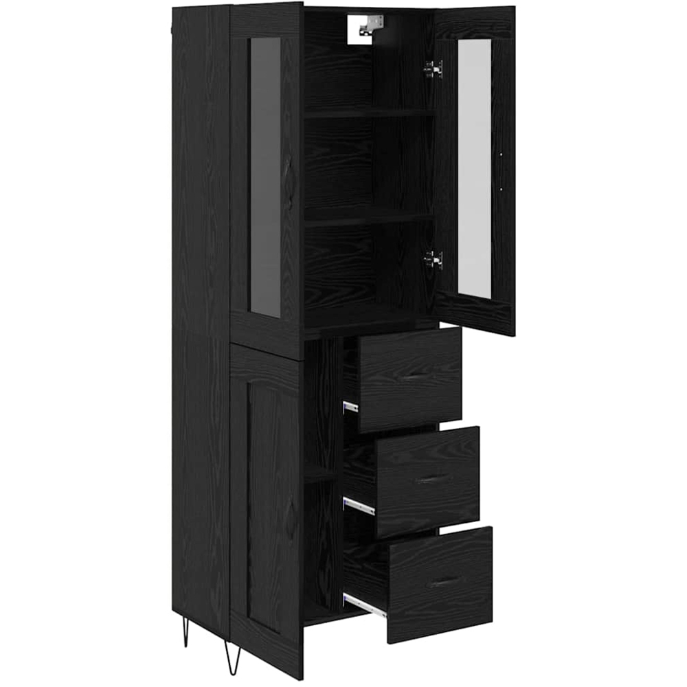 vidaXL 3 Door 3 Drawer Black Oak Sideboard Image 5