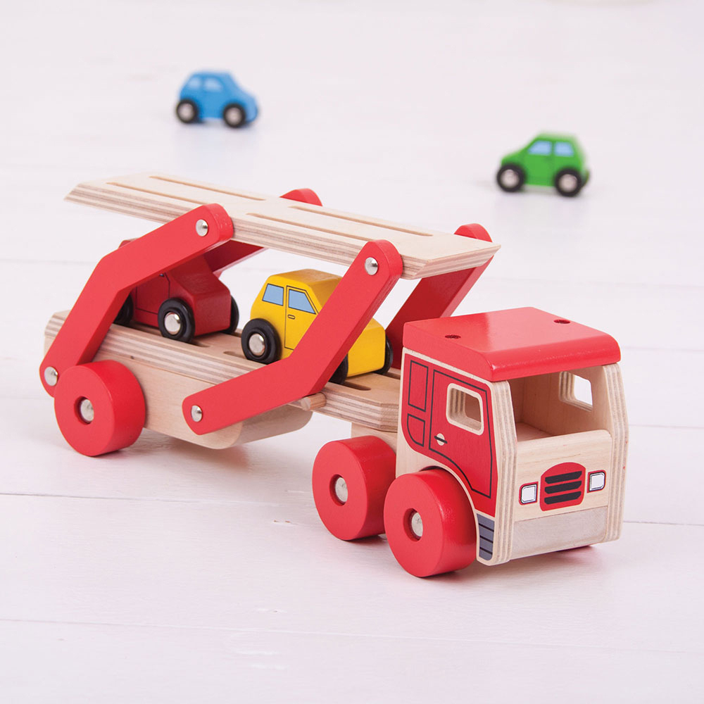 Bigjigs Toys Transporter Lorry and Cars Image 2