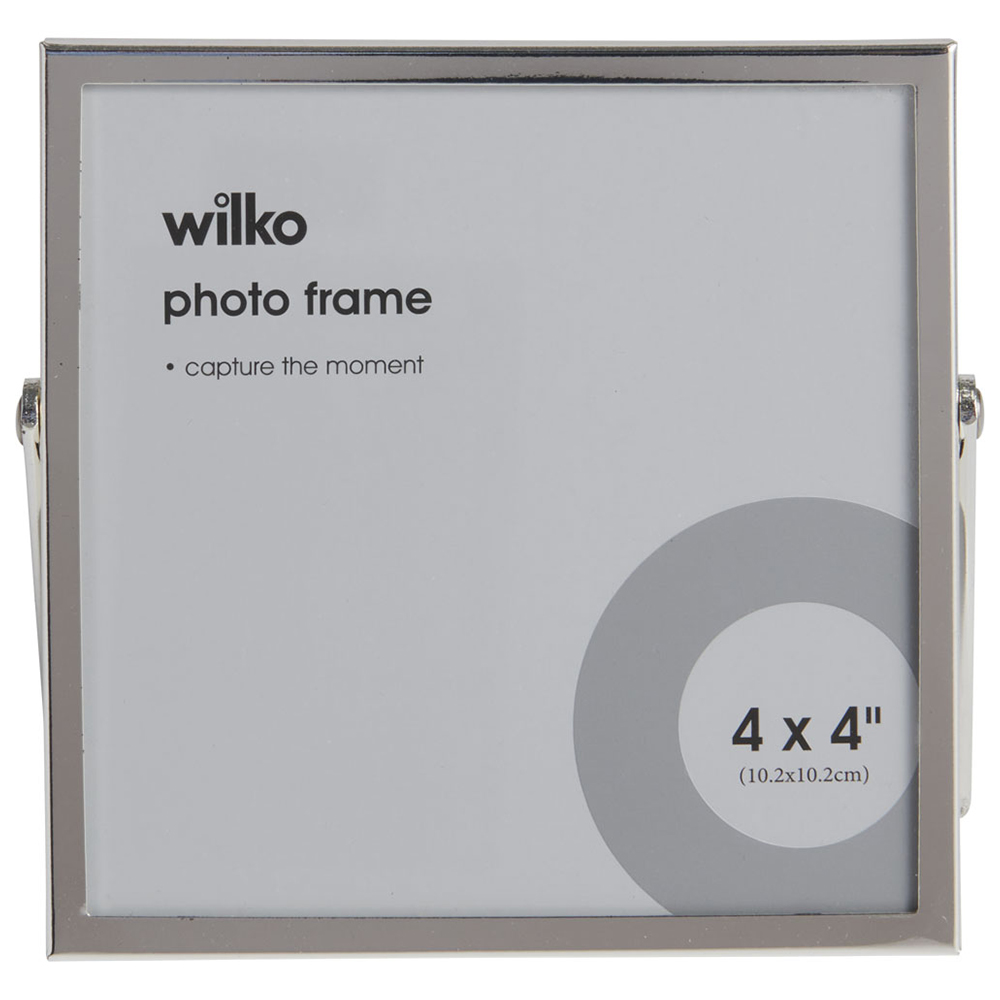 Wilko Narrow Silver Effect Photo Frame 4 x 4inch Image 1