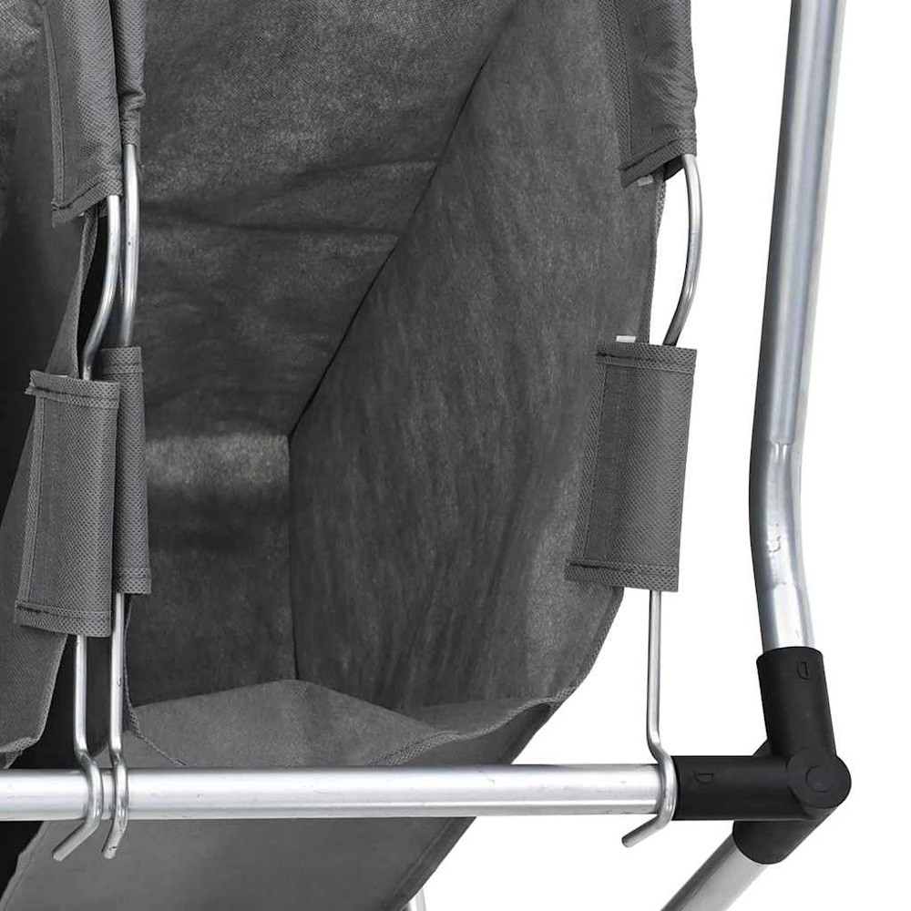 vidaXL 4 Compartment Grey Laundry Basket with Wheels 96 x 40 x 92cm Image 8