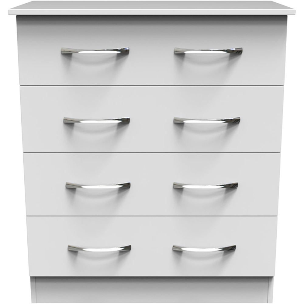 Crowndale Avon 4 Drawer White Matt Chest of Drawers Ready Assembled Image 3