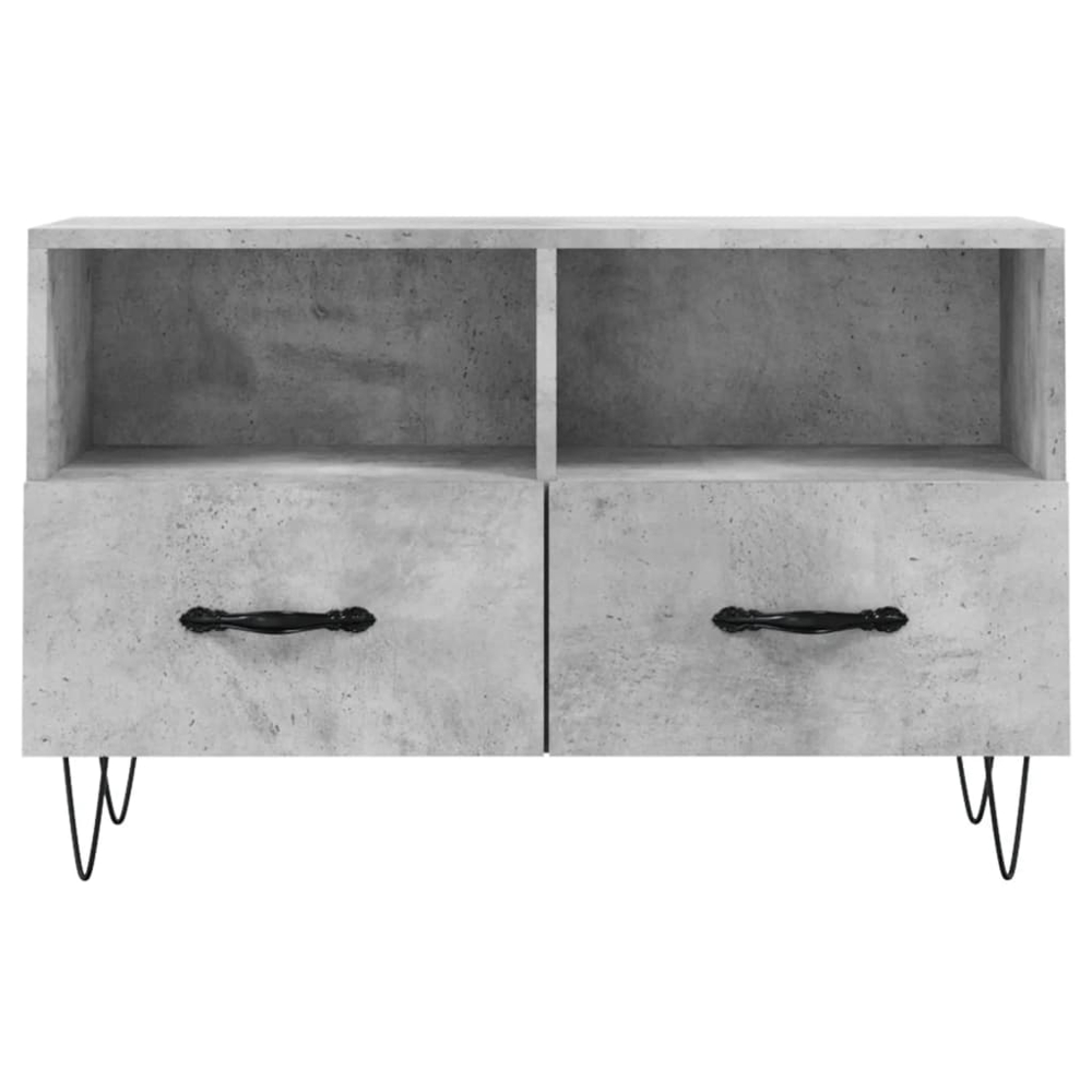 vidaXL 2 Drawer 2 Shelf Concrete Grey TV Cabinet Image 5