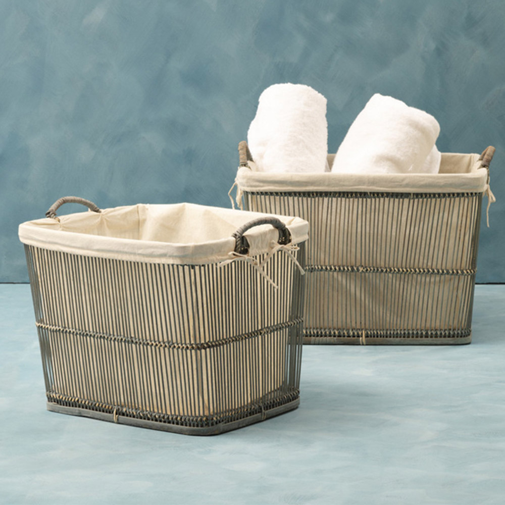 Premier Housewares Rustic Grey Storage Baskets Set of 2 Image 2