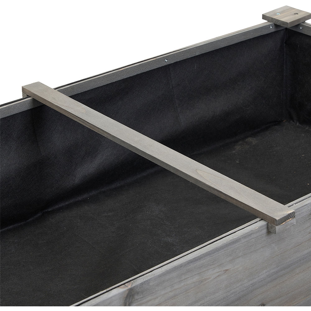 Living and Home Grey Elevated Fir Wood Garden Bed with Drainage Holes Image 6