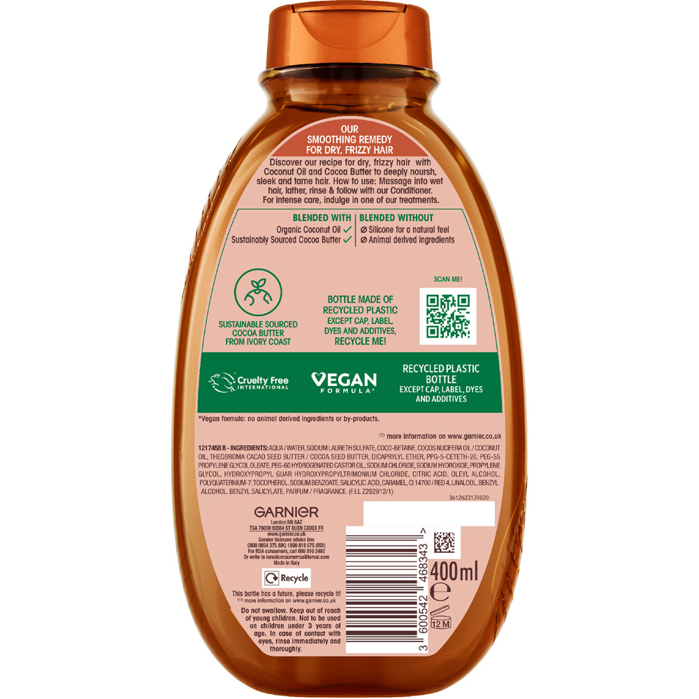 Garnier Ultimate Blends Gold Coconut Oil and Cocoa Shampoo 400ml Image 2