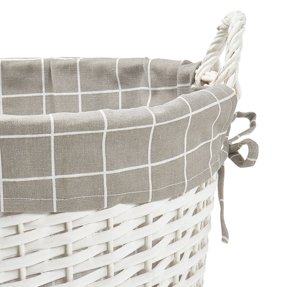 Wilko White Round Wicker Basket Image 6