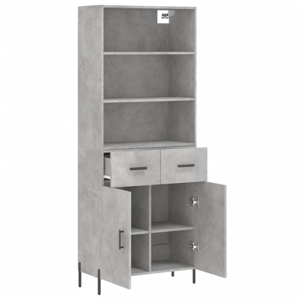 vidaXL 2 Door 2 Drawer 3 Shelf Concrete Grey Highboard Image 4