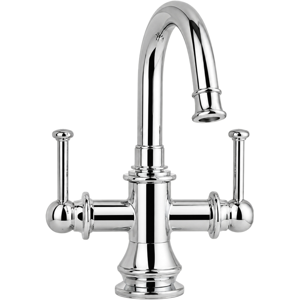 Go Bathrooms Spoutford Traditional Chrome Mono Basin Mixer Tap with Waste Image 1