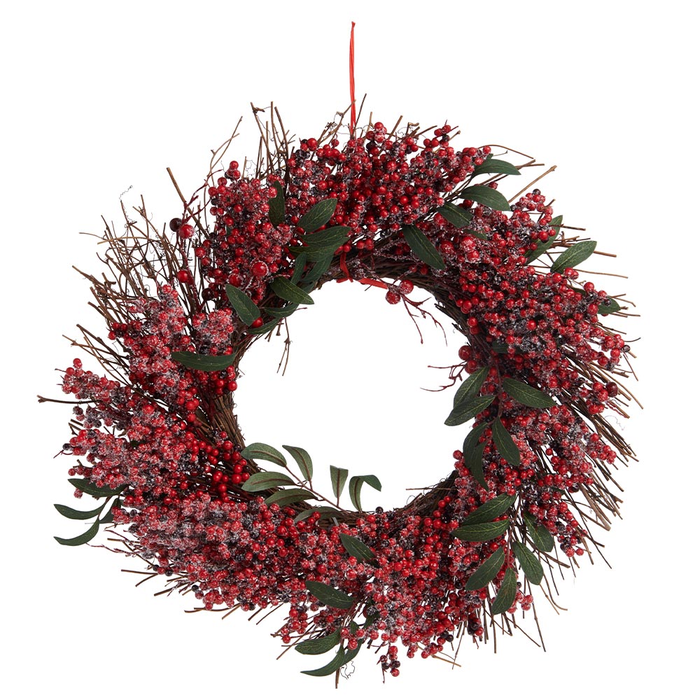 Wilko Twigs and Red Berries Wreath Wilko