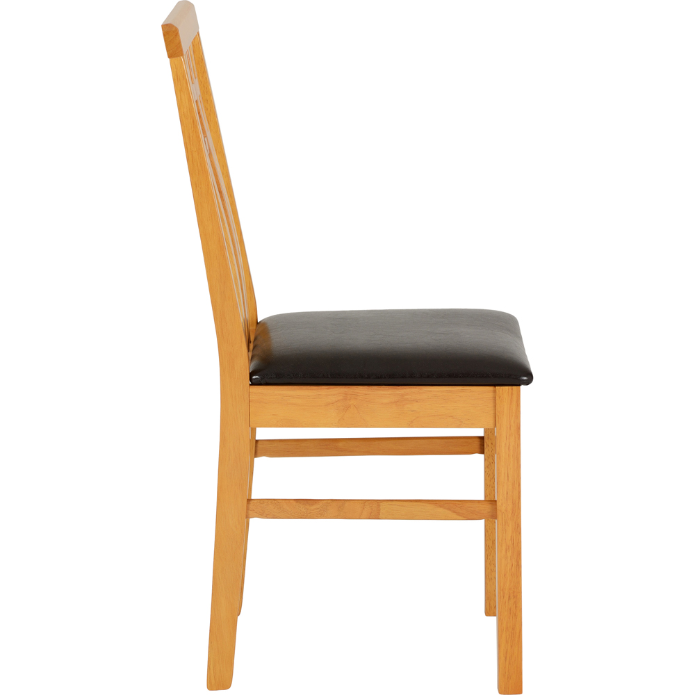 Seconique Vienna Single PU Dining Chair Medium Oak and Brown Image 5