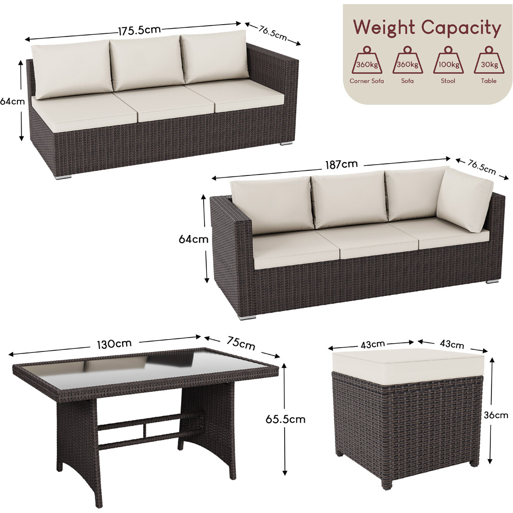 GARDEN VIDA Belgrave Rattan Effect 9 Seater Garden Dining Set Brown Image 9