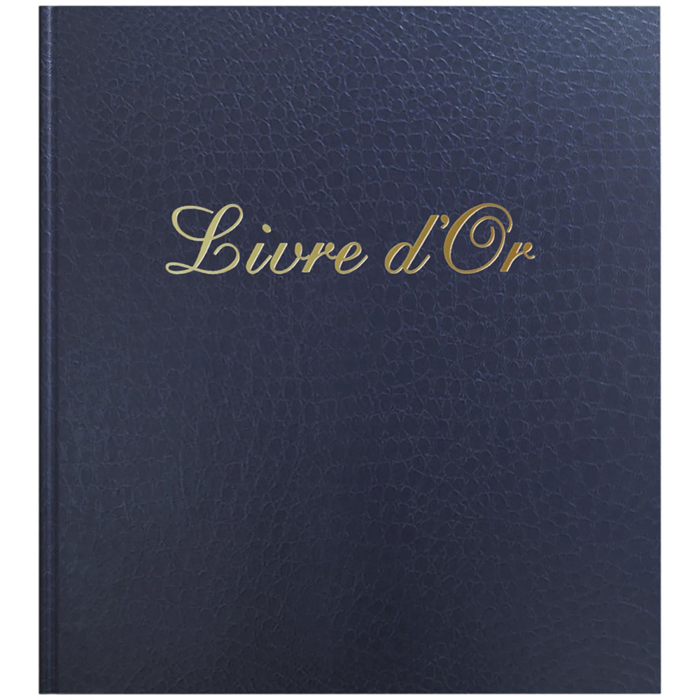 Exacompta Prestige Night Blue Guest Book with Gold Edges 140 Pages Image 1
