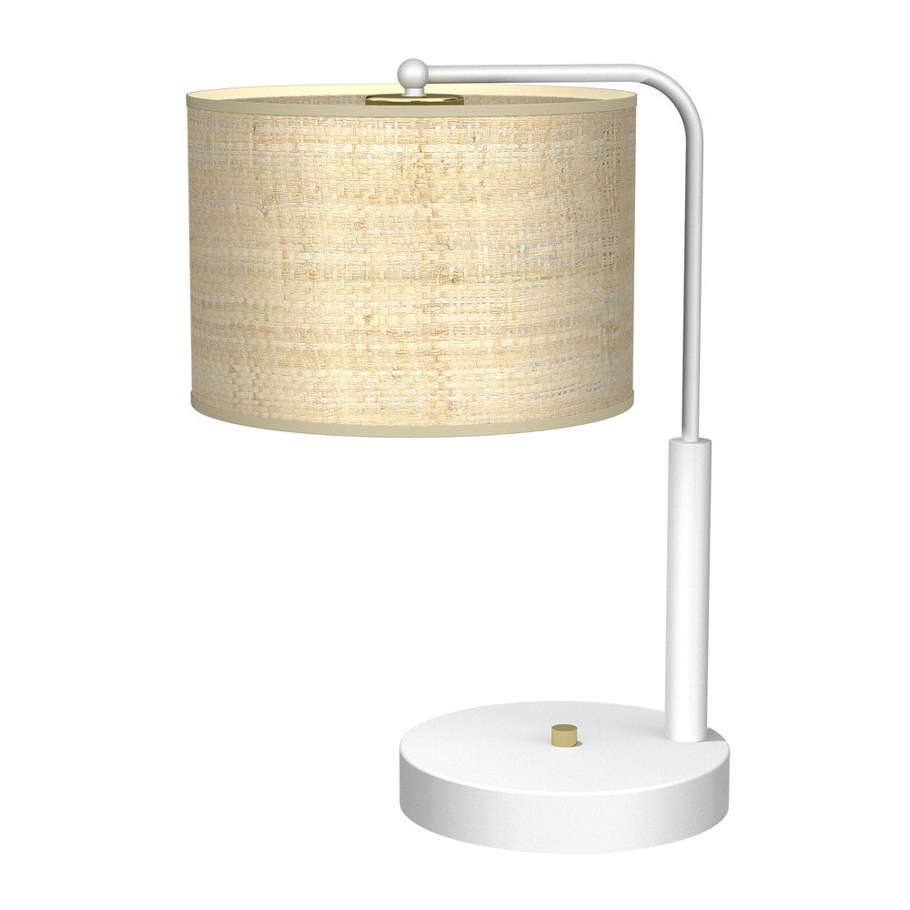 Milagro Marshall White Rattan Table Lamp 230V Image 1
