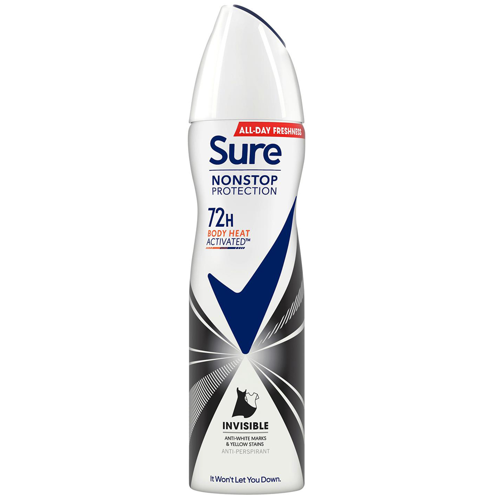 Sure Women Invisible Black and White 72H Protection Anti-Perspirant Deodorant 150ml 24 Pack Image 2