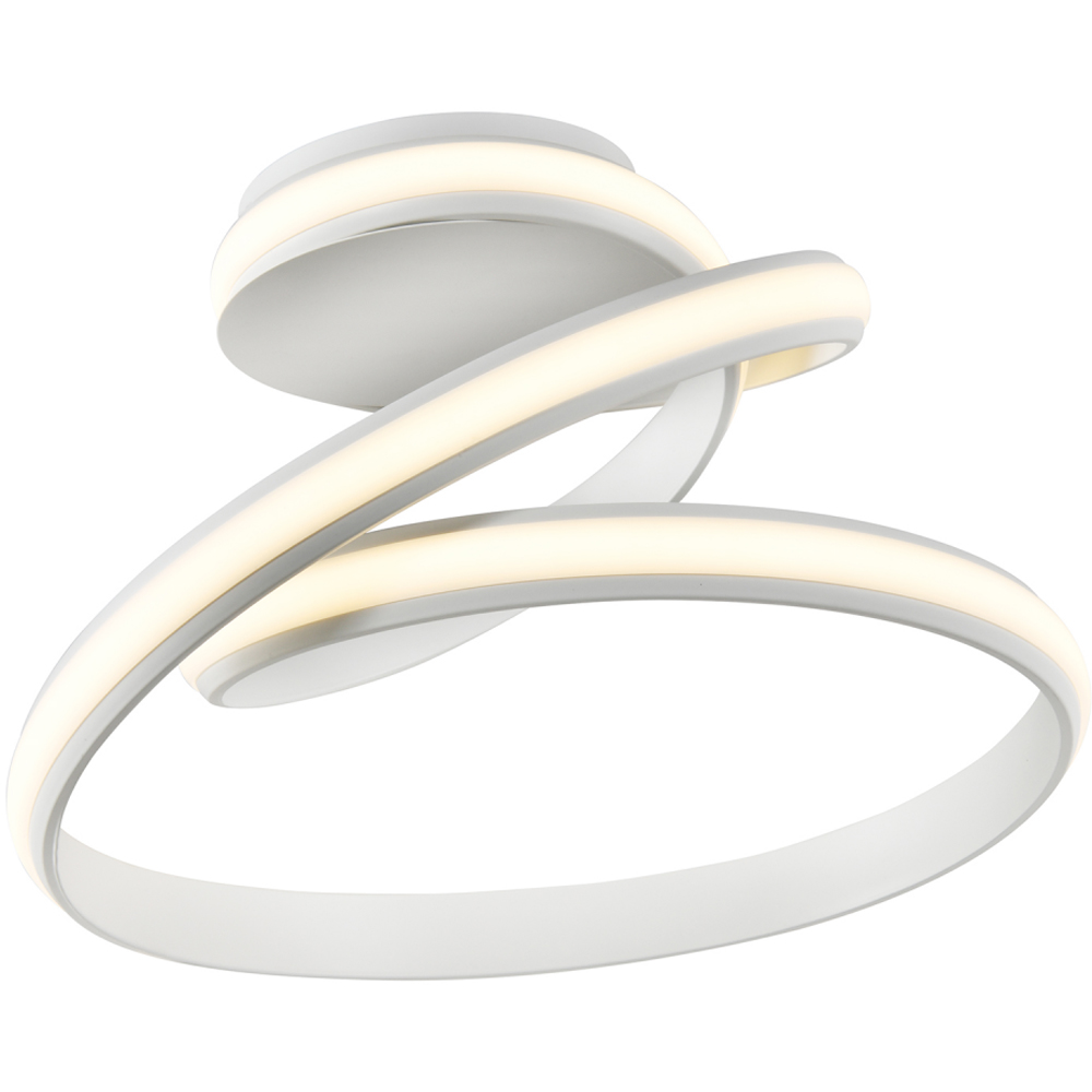Happy Homewares Matt White Sand LED Ceiling Light with Spiralling Metal Arm Image 5