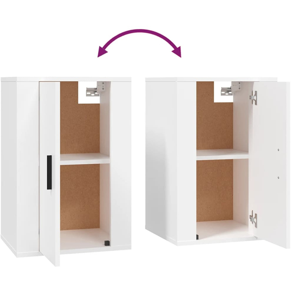 vidaXL Single Door White Wall Mounted TV Cabinet Set of 2 Image 8