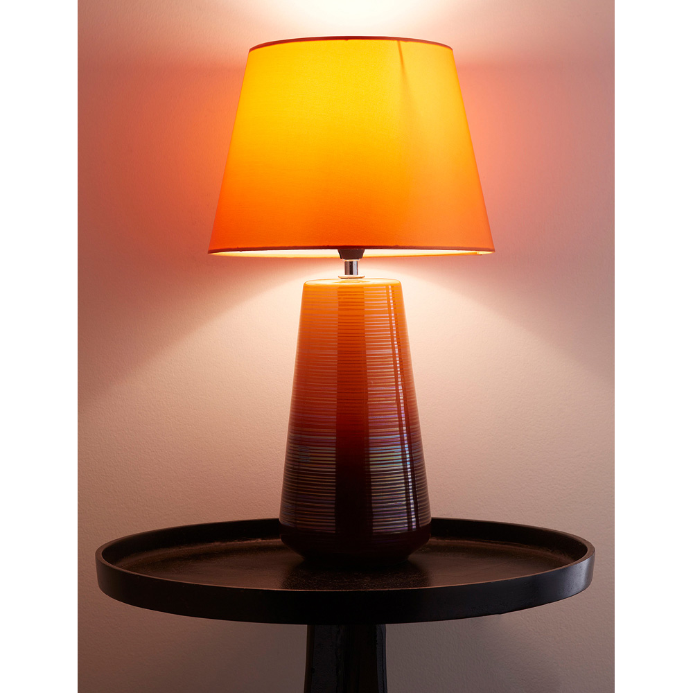Kliving Orange Shade Orange Glazed Ceramic Table Lamp Image 3