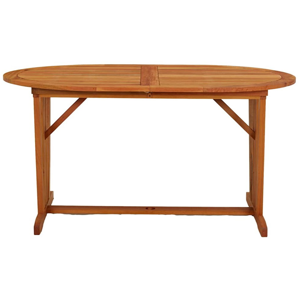 vidaXL 6 Seater Solid Eucalyptus Extendable Garden Table Brown Image 6