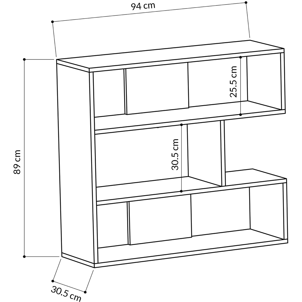 Decortie Molly 4 Shelf Anthracite Grey Modern Bookcase Display Unit No 1 Image 5