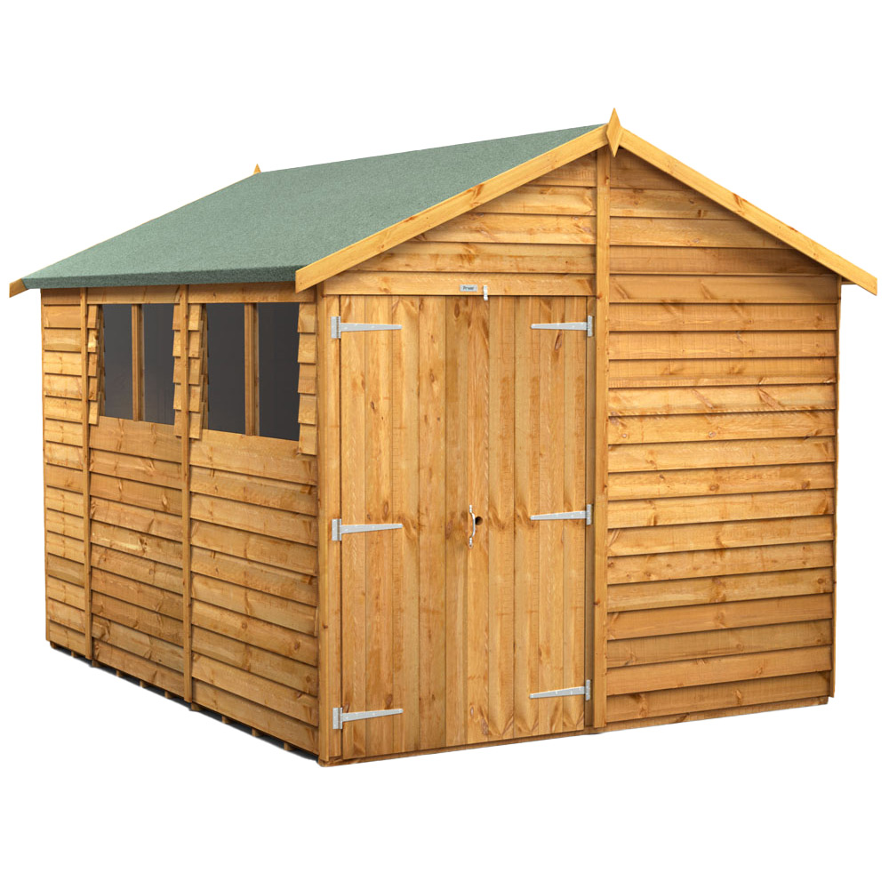 Power 10 x 8ft Overlap Apex Double Door Shed Image 1